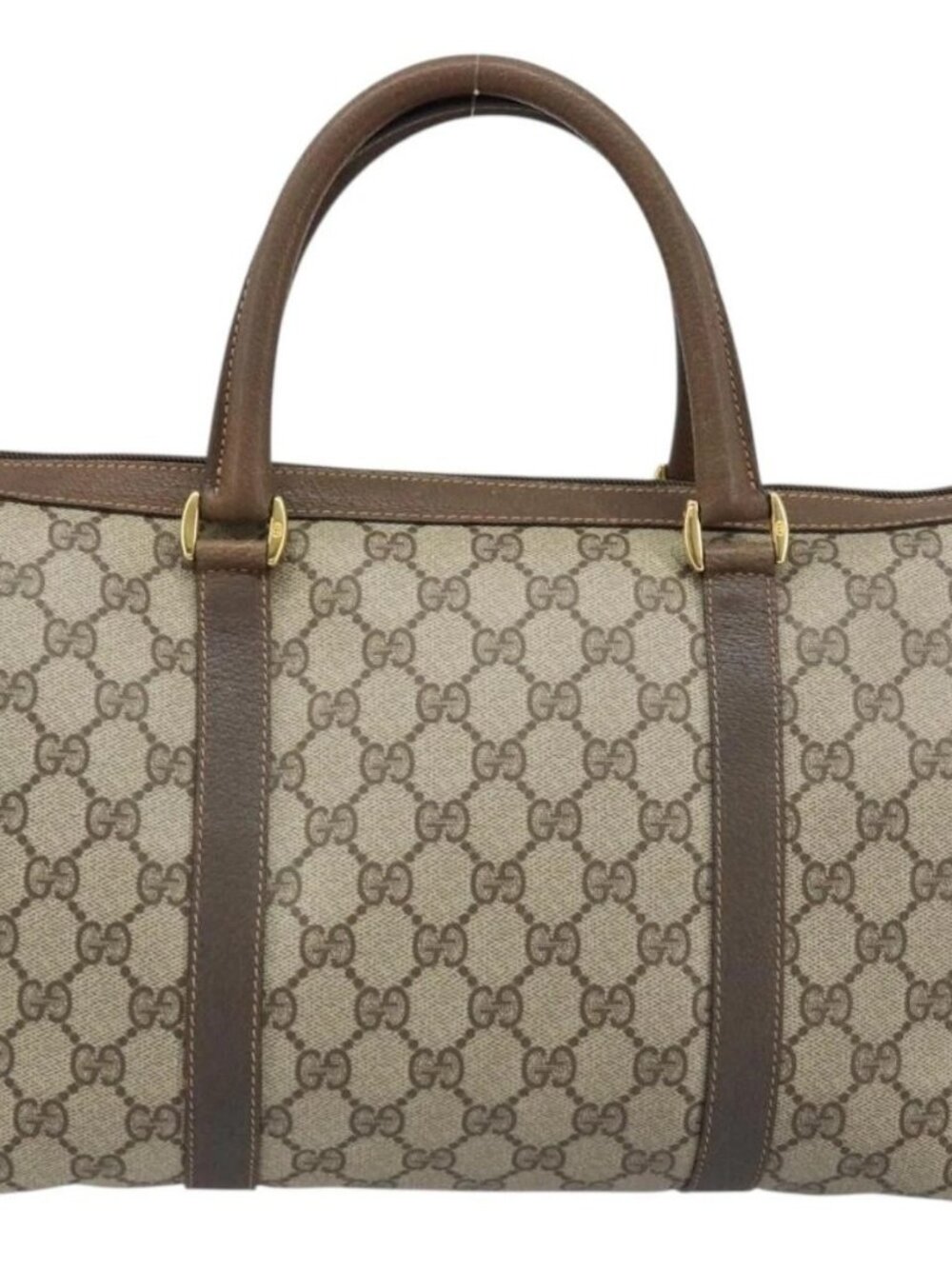 GUCCI GG Supreme Web Sherry Line Boston Bag PVC Beige Gold 40 02 007 Auth ARZ201 - Picture 3 of 16